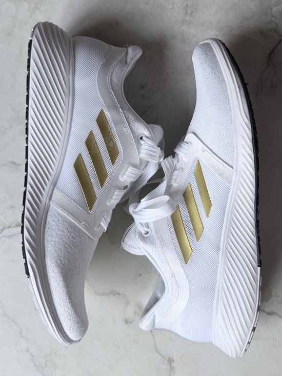Adidas Edge Lux 3 White/Gold Mesh Running Shoes - Womens 11/ Excellent - Picture 4 of 9